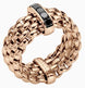 Fope Flex'it Panorama 18ct Rose Gold 0.70ct Black Diamond Ring