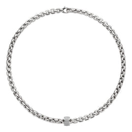 Fope Flex'It Eka 18ct White Gold 0.53ct Diamond Necklace 704C PAVE