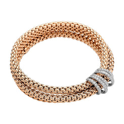 Fope MiaLuce 18ct Rose Gold 1.20ct Diamond Bracelet, 651B/PAVE.