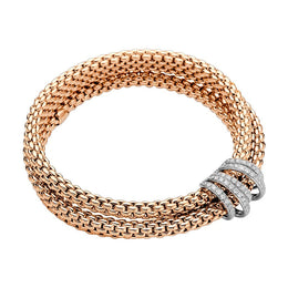 Fope MiaLuce 18ct Rose Gold 1.20ct Diamond Bracelet, 651B/PAVE.