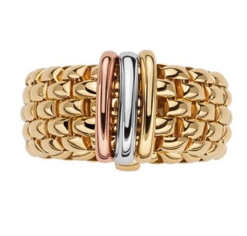 Fope Panorama 18ct Yellow Gold Mixed Rondelle Flexible Ring