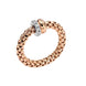 Fope Solo 18ct Rose Gold 0.17ct Diamond Flexible Ring, 62408A PAVE R