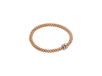 Fope Solo 18ct Rose Gold 0.29ct Diamond Bracelet, 62406B PAVE R