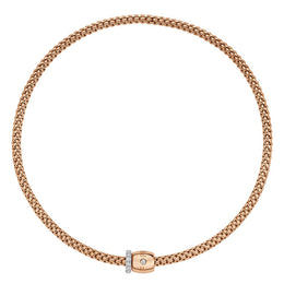 Fope Solo 18ct Rose Gold 0.47ct Diamond 40cm Necklace