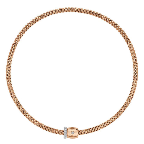 Fope Solo 18ct Rose Gold 0.47ct Diamond 40cm Necklace
