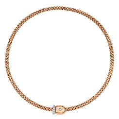 Fope Solo 18ct Rose Gold 0.47ct Diamond 43cm Necklace, 62606C PAVE
