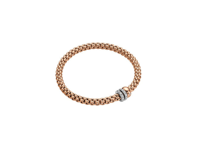 Fope Solo 18ct Rose Gold 0.56ct Diamond Bracelet, 62506B PAVE R