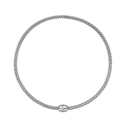 Fope Solo 18ct White Gold 0.03ct Diamond 43cm Necklace, 62606C BBR