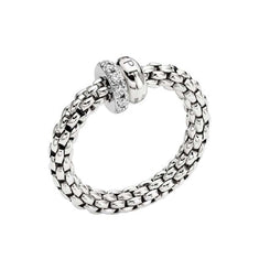 Fope Solo 18ct White Gold 0.17ct Diamond Flexible Ring