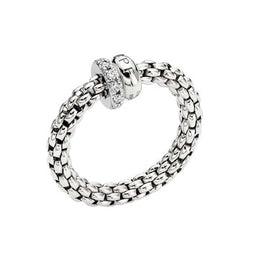 Fope Solo 18ct White Gold 0.17ct Diamond Flexible Ring
