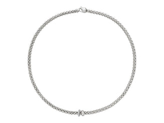 Fope Solo 18ct White Gold 0.29ct Diamond 43cm Necklace, 62406C PAVE