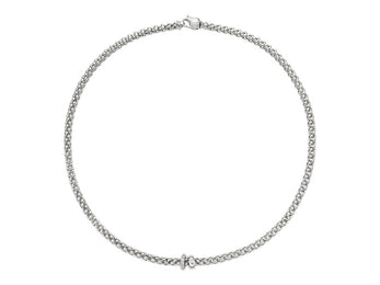 Fope Solo 18ct White Gold 0.29ct Diamond 43cm Necklace, 62406C PAVE