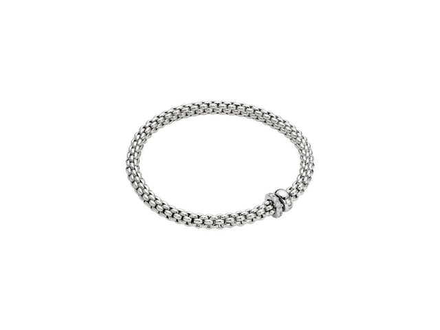 Fope Solo 18ct White Gold 0.29ct Diamond Bracelet, 62406B PAVE W