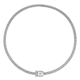 Fope Solo 18ct White Gold 0.47ct Diamond 43cm Necklace, 62606C PAVE