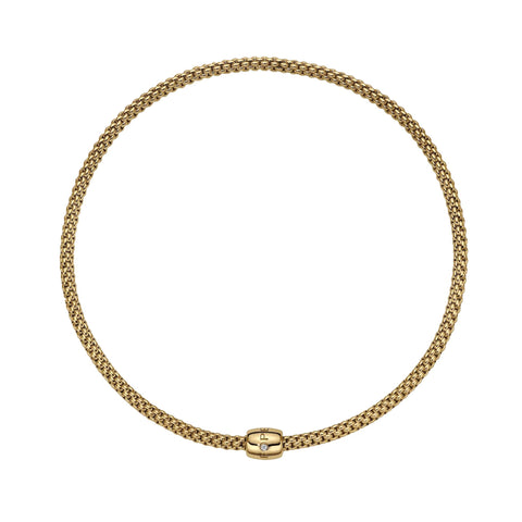 Fope Solo 18ct Yellow Gold 0.03ct Diamond 43cm Necklace, 62606C BBR