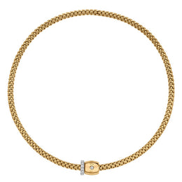 Fope Solo 18ct Yellow Gold 0.47ct Diamond 43cm Necklace, 62606C PAVE