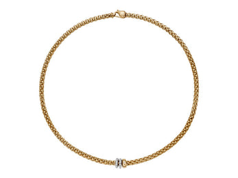 Fope Solo 18ct Yellow Gold 0.56ct Diamond 43cm Necklace, 62506C PAVE