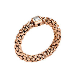 Fope Souls 18ct Rose Gold 0.09ct Diamond Flexible Ring, AN09 BBR R