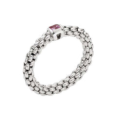 Fope Souls 18ct White Gold Pink Sapphire Flexible Ring, AN09 ZAF1 W