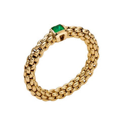 Fope Souls 18ct Yellow Gold Emerald Flexible Ring, AN09 SME Y