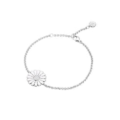 Georg Jensen Daisy Sterling Silver White Enamel Bracelet, 20001538