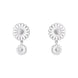 Georg Jensen Daisy Sterling Silver White Enamel Double Earrings 20001542
