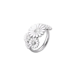 Georg Jensen Daisy Sterling Silver White Enamel Layered Ring