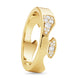 Georg Jensen Fusion 18ct Yellow Gold Diamond Pave End Ring AA, 20001059.