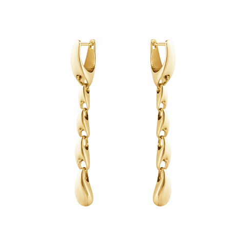 Georg Jensen Reflect 18ct Yellow Gold Link Drop Earrings
