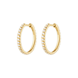 Georg Jensen Signature Diamonds 18ct Yellow Gold 0.30ct Hoop Earrings Pair