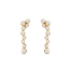 Georg Jensen Signature Diamonds 18ct Yellow Gold 0.62ct Drop Earrings Pair