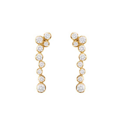 Georg Jensen Signature Diamonds 18ct Yellow Gold 0.62ct Drop Earrings Pair
