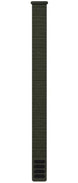 Black woven watch strap on a white background