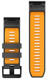 Garmin Strap QuickFit 26 Graphite Spark Orange Silicone