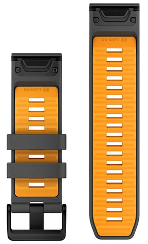 Garmin Strap QuickFit 26 Graphite Spark Orange Silicone