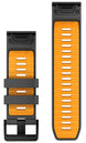 Garmin Strap QuickFit 26 Graphite Spark Orange Silicone
