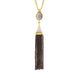 Gold Plated Sterling Silver Smokey Quartz Cascade Tassel Necklace D, PUNQ0005358.