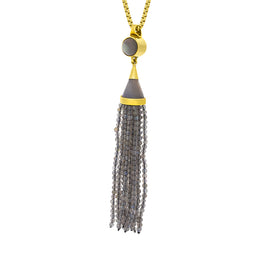 Gold Plated Sterling Silver Labradorite Cascade Tassel Necklace D