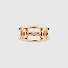 Gucci Horsebit 18ct Rose Gold 0.02ct Diamond Ring