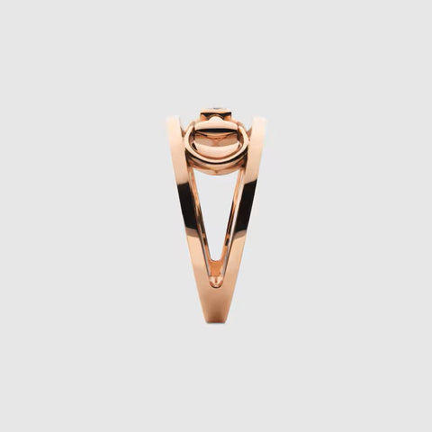 Gucci Horsebit 18ct Rose Gold 0.02ct Diamond Ring