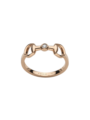 Gucci Horsebit 18ct Rose Gold 0.03ct Diamond Ring