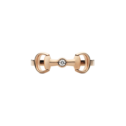 Gucci Horsebit 18ct Rose Gold 0.03ct Diamond Ring