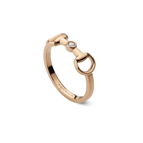Gucci Horsebit 18ct Rose Gold&nbsp;0.03ct Diamond Ring YBC796168001