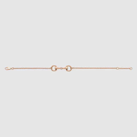 Gucci Horsebit 18ct Rose Gold 0.03ct Diamond Bracelet