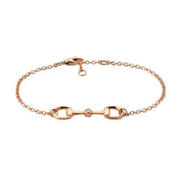 Gucci Horsebit 18ct Rose Gold 0.03ct Diamond Bracelet