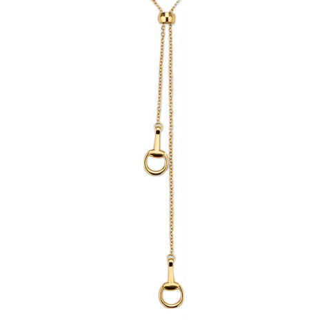 Gucci Horsebit 18ct Yellow Gold Lariat Necklace D