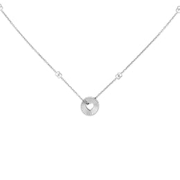 Gucci Icon 18ct White Gold Open Heart Chain Necklace D