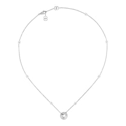 Gucci Icon 18ct White Gold Open Heart Chain Necklace YBB729373002