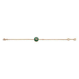 Gucci Interlocking 18ct Rose Gold Green Agate Bracelet