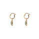 Gucci Interlocking 18ct Rose Gold Green Agate Hoop Earrings D